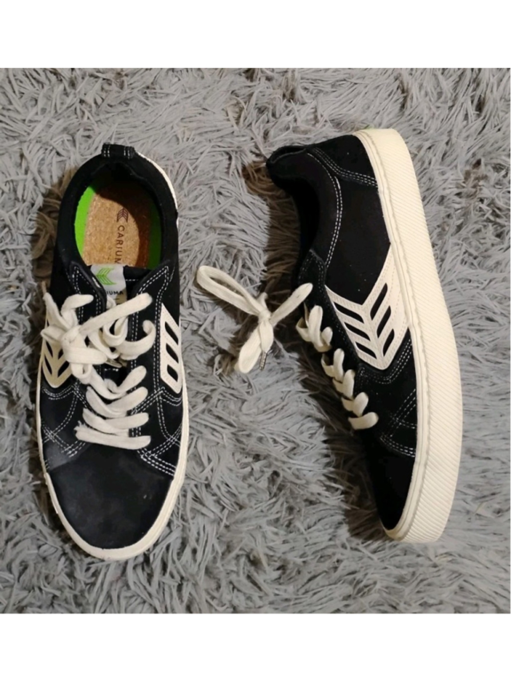 Cariuma CATIBA PRO Men Size 9 Women 10.5 Skate Black Suede Canvas Sneaker